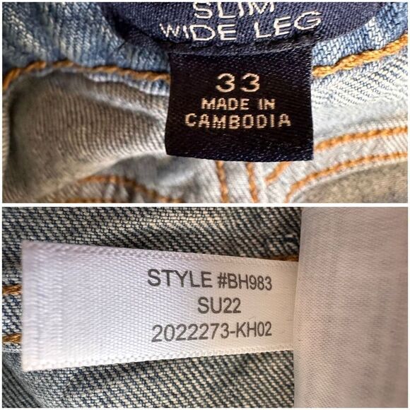 J. Crew Factory High-Rise Slim Wide Leg Jeans 33 - Picture 3 of 7